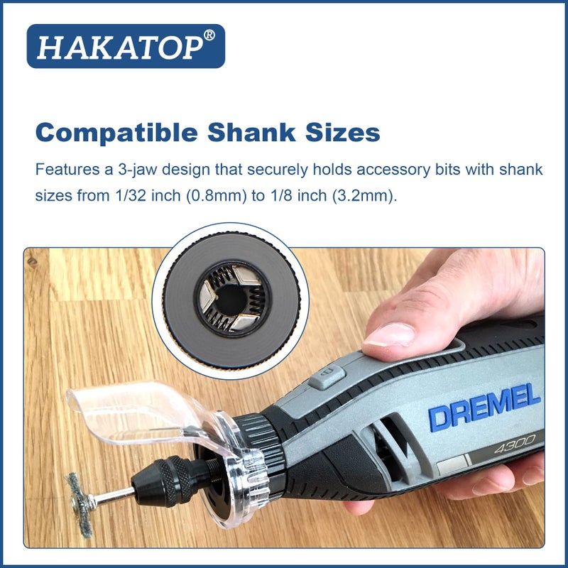 HAKATOP 2Pcs Multi Quick Change Keyless Chuck Replacement for Dremel 4486 Rotary Tools 3000 4000 7700 8200 - Image 3